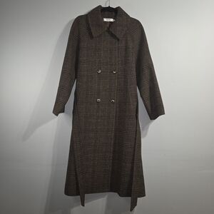 Brown Plaid Long Coat